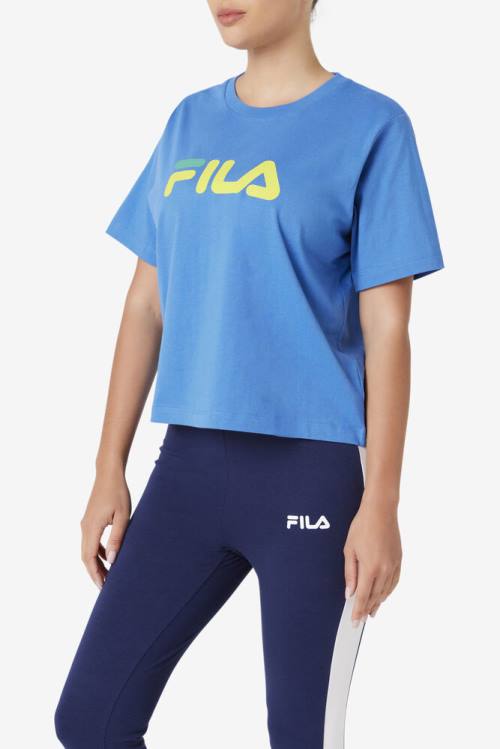 Deep Blue Women's Fila Thea Tee T Shirts | Fila130DS