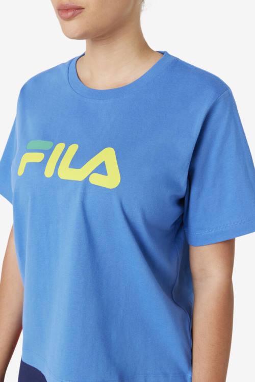 Deep Blue Women's Fila Thea Tee T Shirts | Fila130DS