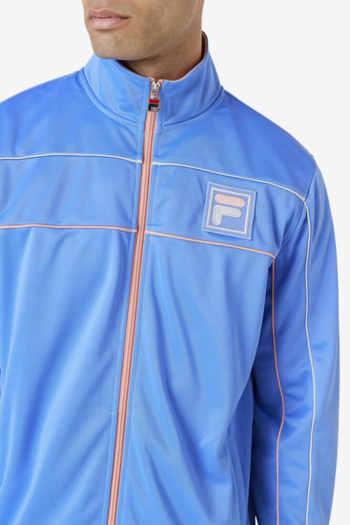 Flower Blue / Coral / Grey Men's Fila Wayan Track Jackets | Fila961BS