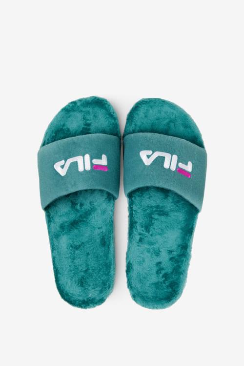 Fuchsia Purple / White Women's Fila Terry Drifter Slides | Fila859PV