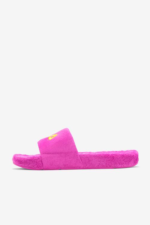 Fuchsia Purple / Yellow Men's Fila Terry Drifter Slides | Fila593GA