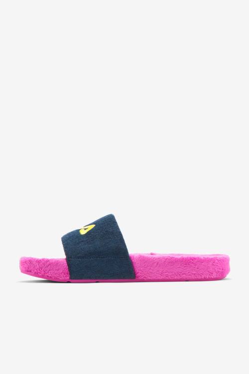 Fuchsia Purple / Yellow Women's Fila Terry Drifter Slides | Fila274PQ