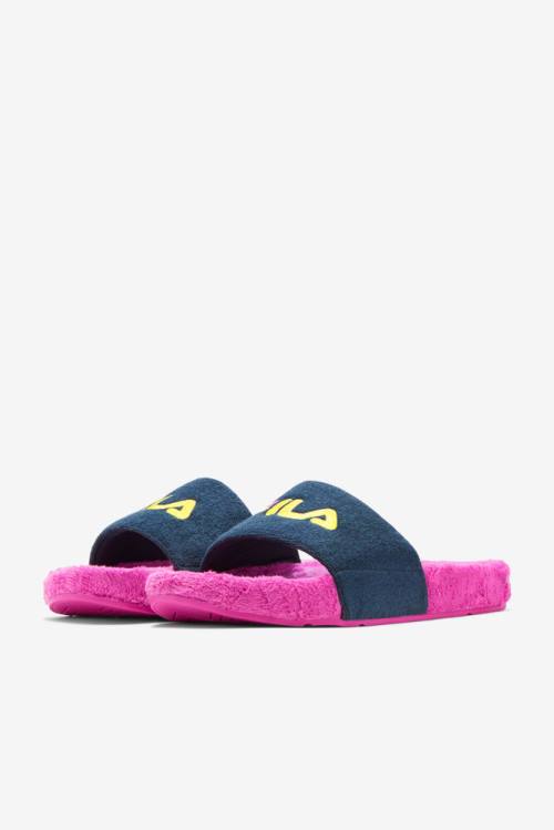 Fuchsia Purple / Yellow Women's Fila Terry Drifter Slides | Fila274PQ