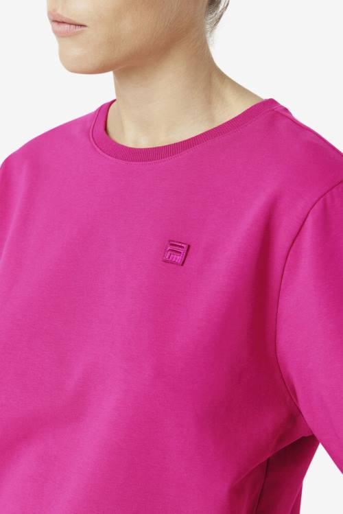 Fuchsia Women's Fila Kaydence Crew Sweatshirts | Fila314ZP