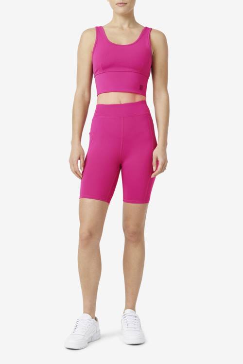 Fuchsia Women's Fila Tiana Bike Shorts | Fila805FI