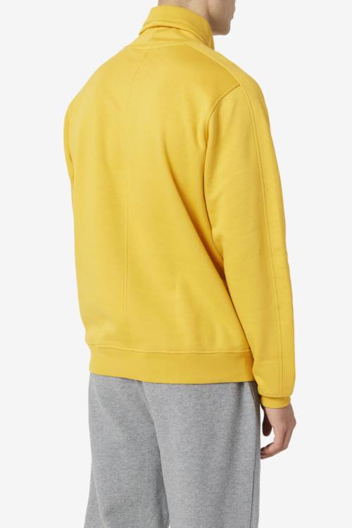 Gold Men's Fila Noah Fleece Turtleneck Sweatshirts | Fila328WV