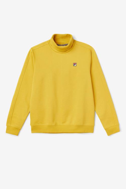 Gold Men\'s Fila Noah Fleece Turtleneck Sweatshirts | Fila328WV