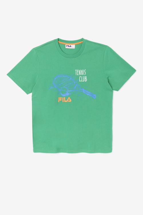 Green Men\'s Fila Derzan Tee T Shirts | Fila203JP