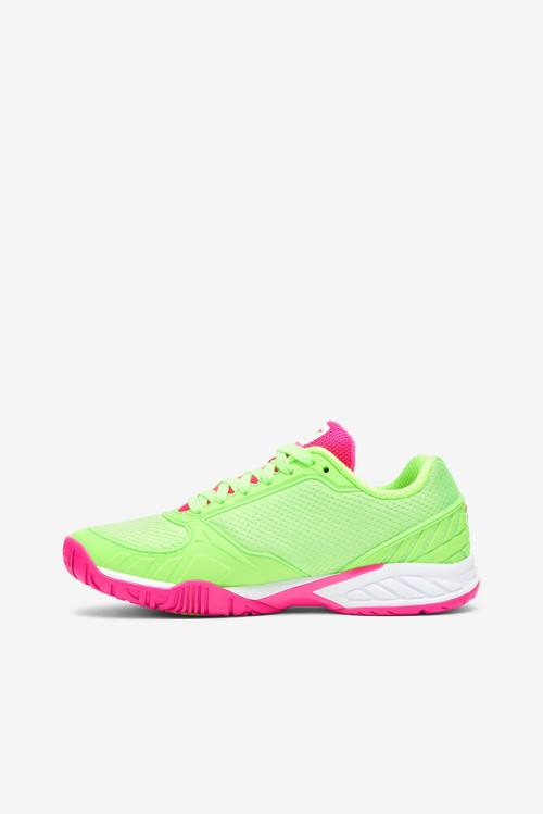 Green / White / Pink Women's Fila Volley Zone Sneakers | Fila570JK