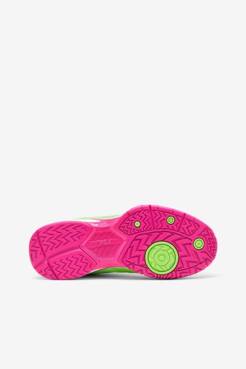 Green / White / Pink Women's Fila Volley Zone Sneakers | Fila570JK