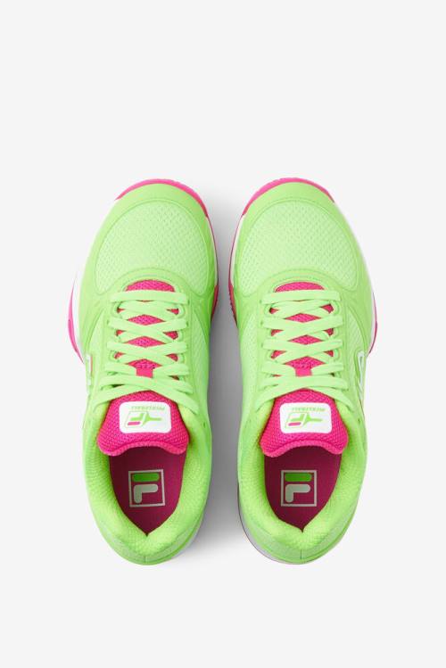 Green / White / Pink Women's Fila Volley Zone Sneakers | Fila570JK