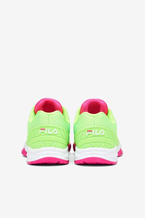 Green / White / Pink Women's Fila Volley Zone Sneakers | Fila570JK