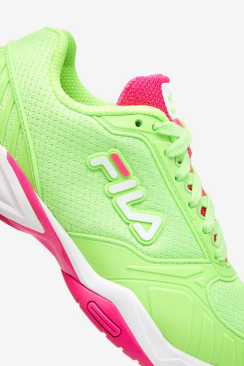 Green / White / Pink Women's Fila Volley Zone Sneakers | Fila570JK