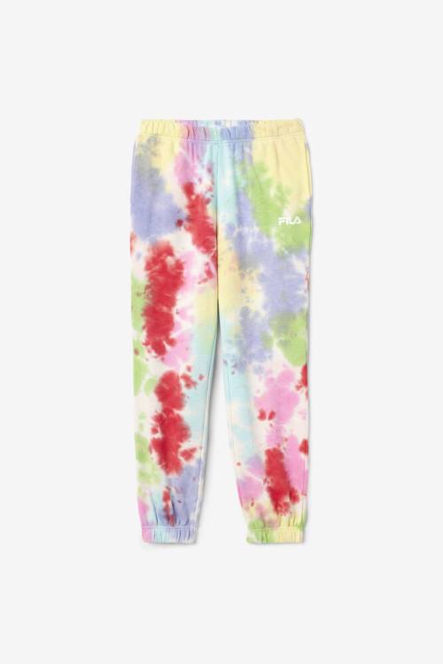 Green / White / Red Women\'s Fila Raleigh Tie Dye Jogger Pants | Fila204CF