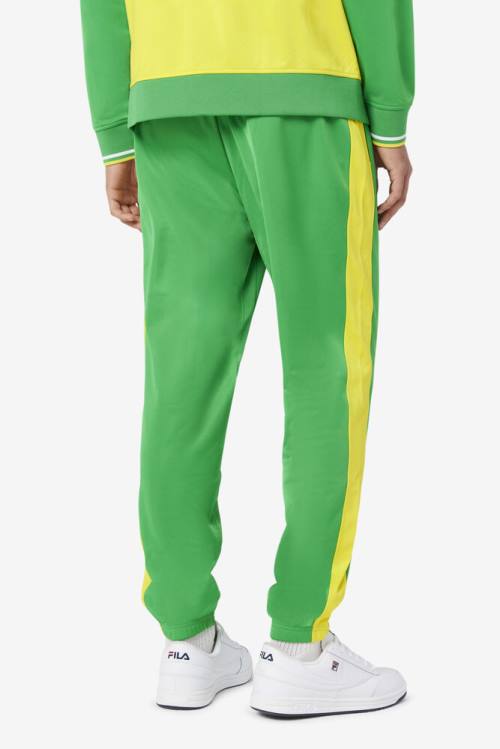 Green / Yellow Men's Fila Brazil Track Pants | Fila546DZ