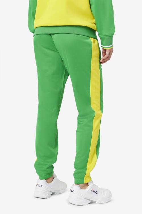 Green / Yellow Men's Fila Brazil Track Pants | Fila546DZ