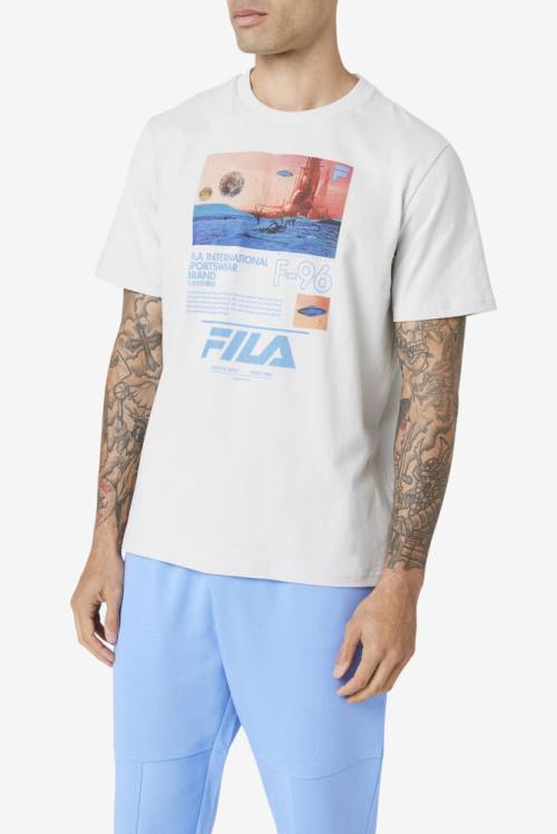 Grey Men's Fila Ceylon Tee T Shirts | Fila639DP