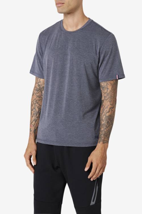 Grey Men's Fila Commuter Tee T Shirts | Fila081YR