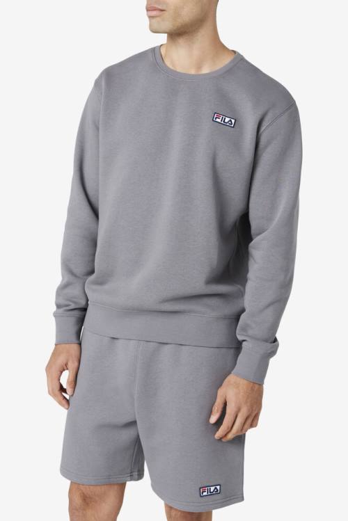 Grey Men's Fila Garran Crew Sweatshirts | Fila872TF