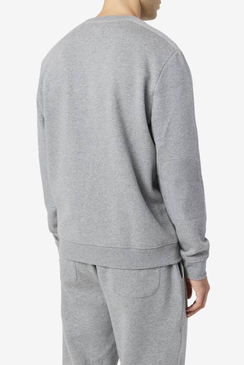 Grey Men's Fila Juddah Crew Sweatshirts | Fila605VZ