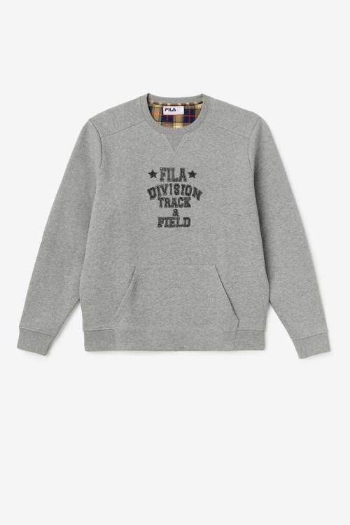 Grey Men\'s Fila Juddah Crew Sweatshirts | Fila605VZ