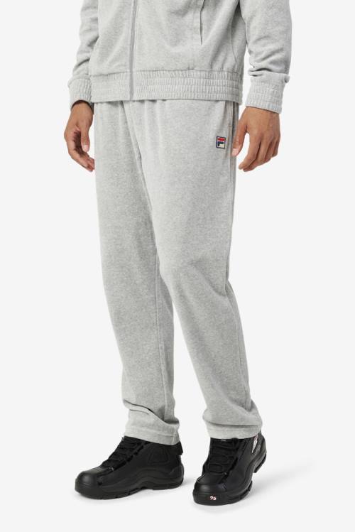 Grey Men's Fila O-fit Velour Pants | Fila102LI