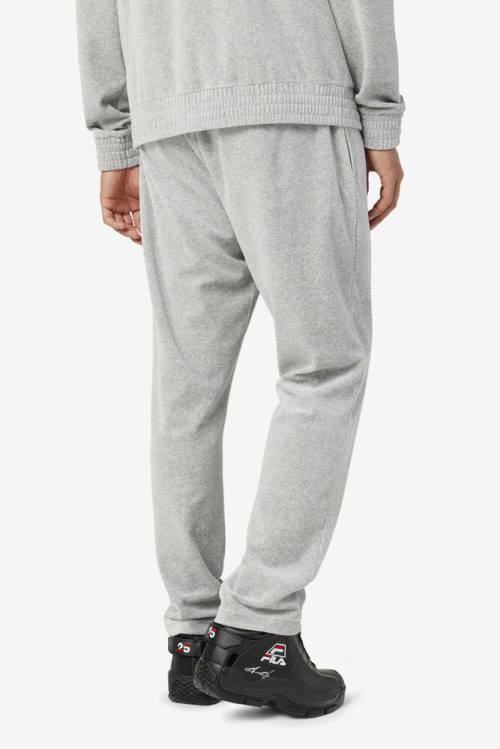 Grey Men's Fila O-fit Velour Pants | Fila102LI