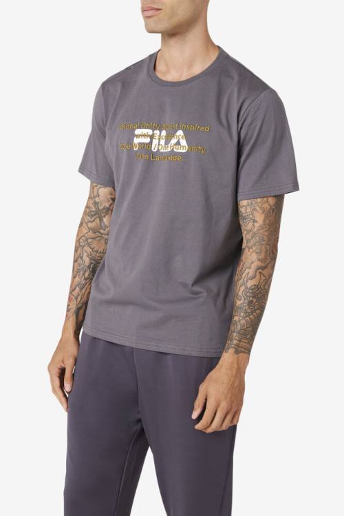 Grey Men's Fila Pepacton Tee T Shirts | Fila840RN