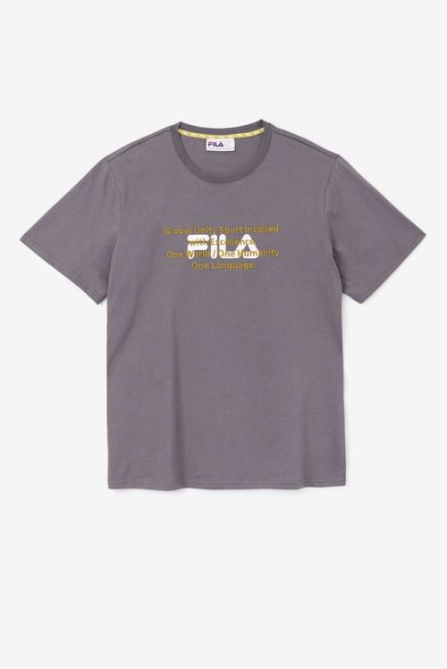 Grey Men\'s Fila Pepacton Tee T Shirts | Fila840RN