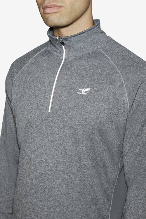 Grey Men's Fila Pickleball 1/4 Zip Polo | Fila432QC