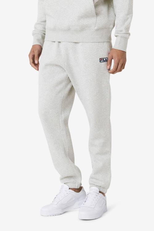 Grey / White Men's Fila Garin Jogger Pants | Fila481EP