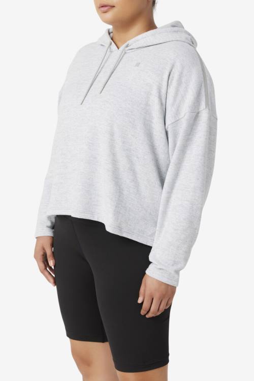 Grey Women's Fila Fi-lux Cropped Hoodie | Fila084DF