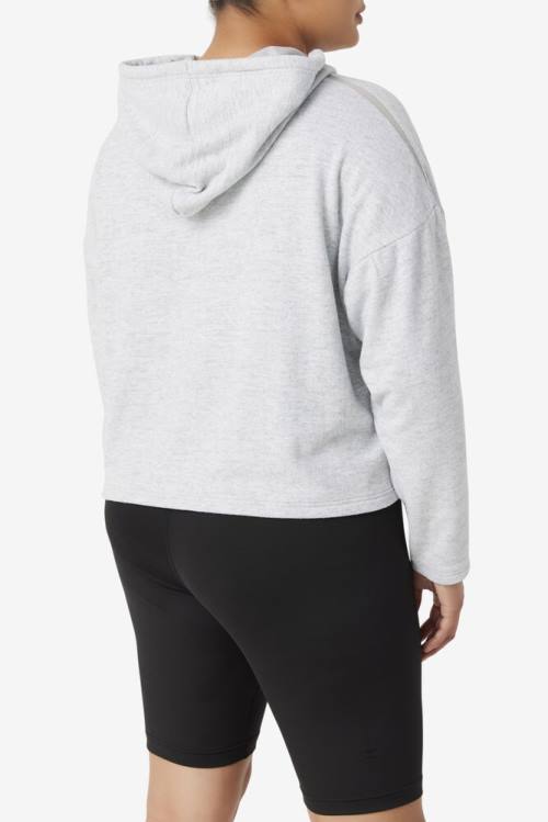 Grey Women's Fila Fi-lux Cropped Hoodie | Fila084DF