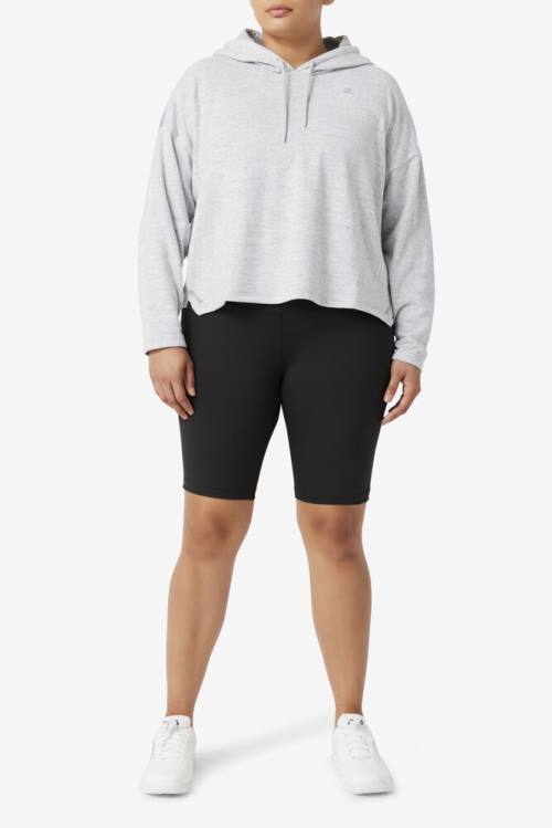 Grey Women's Fila Fi-lux Cropped Hoodie | Fila084DF