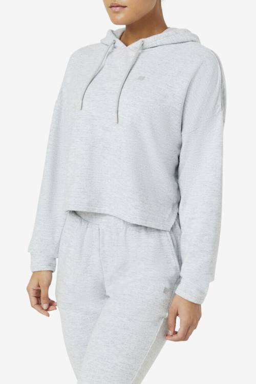 Grey Women's Fila Fi-lux Cropped Hoodie | Fila489BF