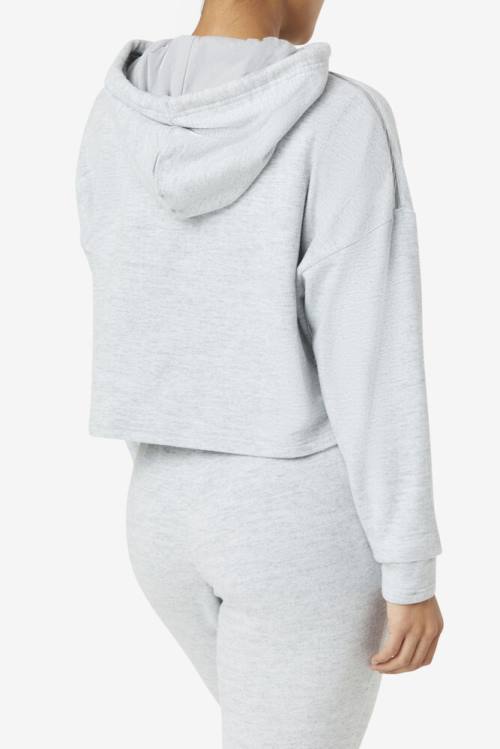 Grey Women's Fila Fi-lux Cropped Hoodie | Fila489BF