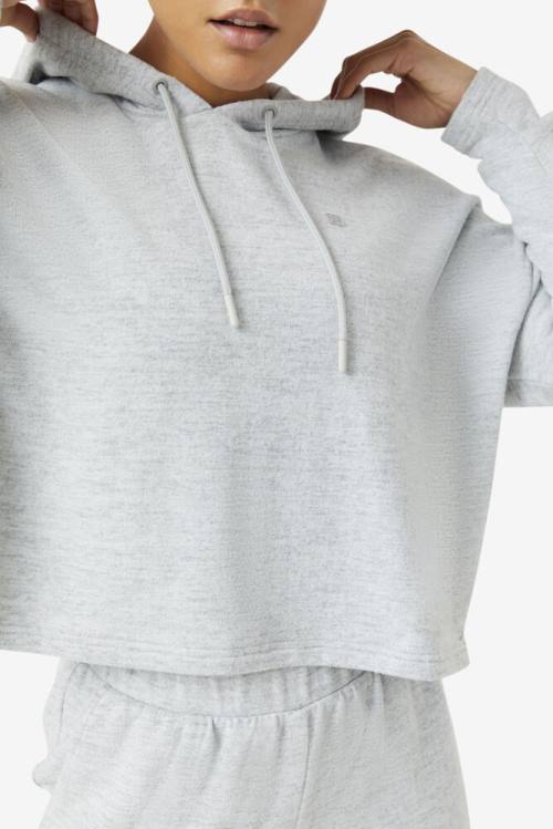 Grey Women's Fila Fi-lux Cropped Hoodie | Fila489BF