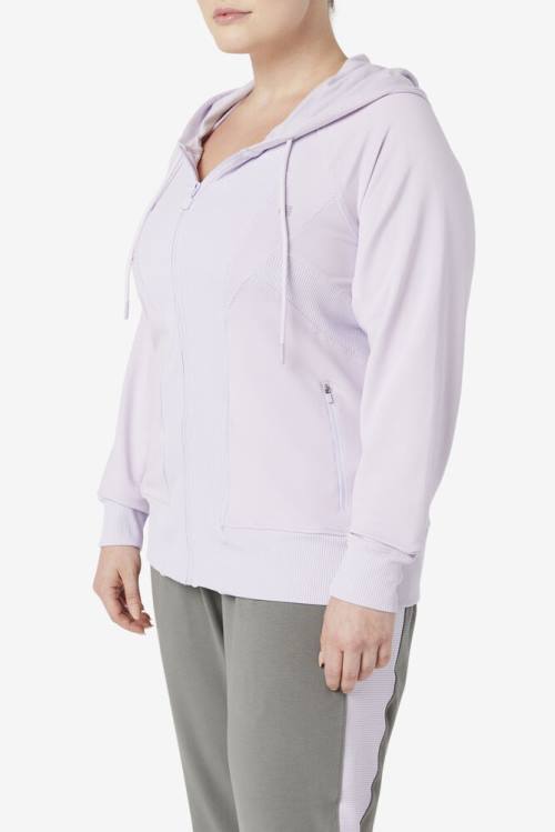 Lavender Blue Women's Fila Fi-lux Texture Full Zip Hoodie | Fila472UG