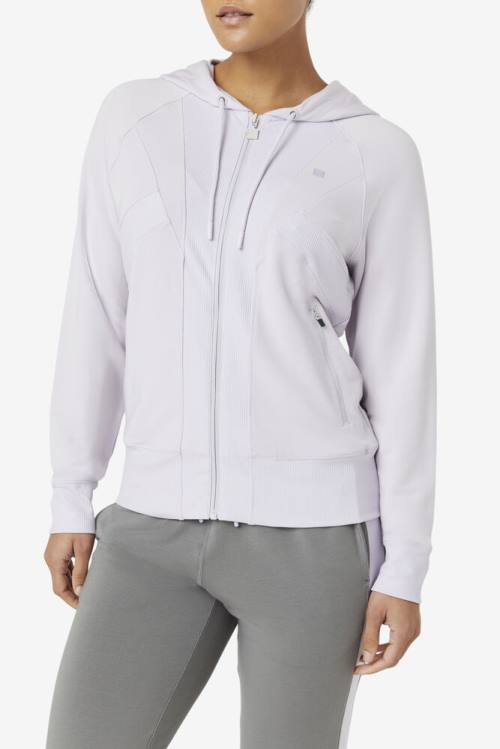 Lavender Blue Women's Fila Fi-lux Texture Full Zip Hoodie | Fila508EQ