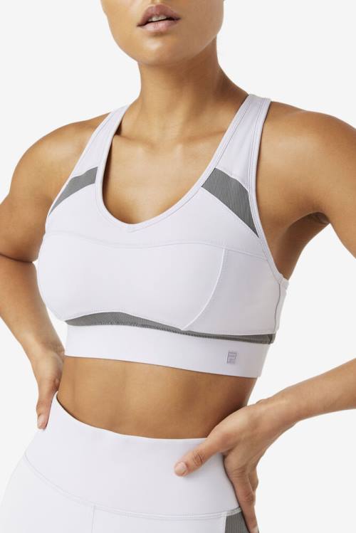 Lavender Blue Women's Fila Uplift Racerback Sports Bra Sports Tops | Fila081XI