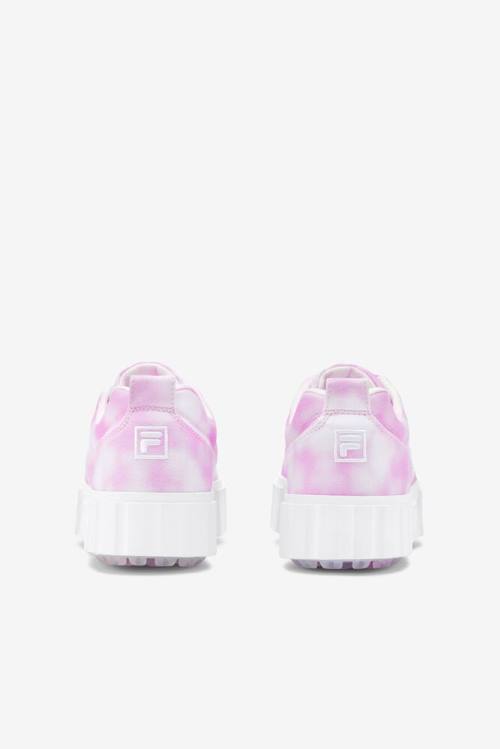 Lavender / White Women's Fila Sandblast Low Mottled Tie Dye Sneakers | Fila617EW