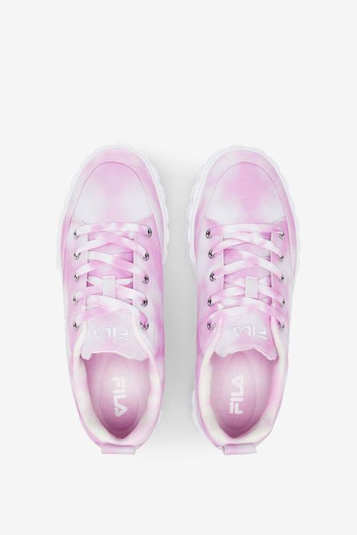 Lavender / White Women's Fila Sandblast Low Mottled Tie Dye Sneakers | Fila617EW