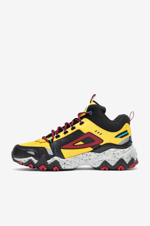 Lemon / Black / Red Men's Fila Oakmont Tr Mid Boots | Fila678IQ