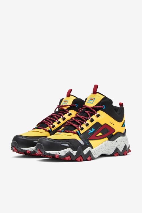 Lemon / Black / Red Men's Fila Oakmont Tr Mid Boots | Fila678IQ