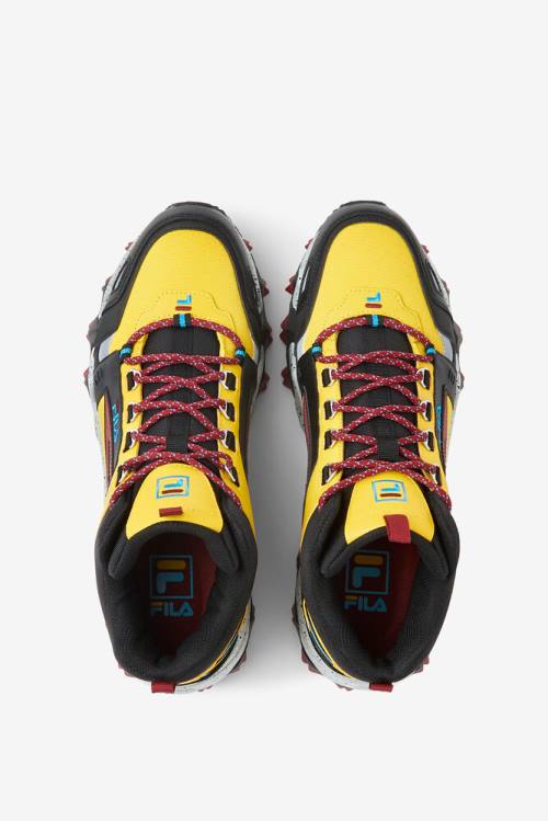 Lemon / Black / Red Men's Fila Oakmont Tr Mid Boots | Fila678IQ