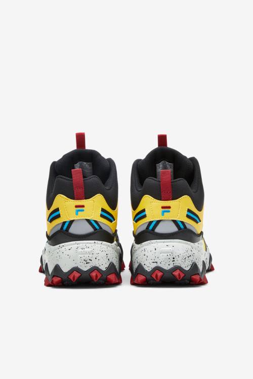 Lemon / Black / Red Men's Fila Oakmont Tr Mid Boots | Fila678IQ