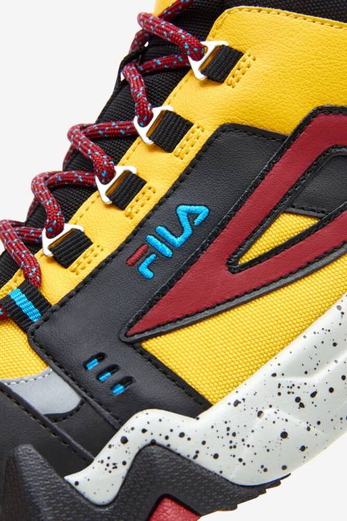 Lemon / Black / Red Men's Fila Oakmont Tr Mid Boots | Fila678IQ