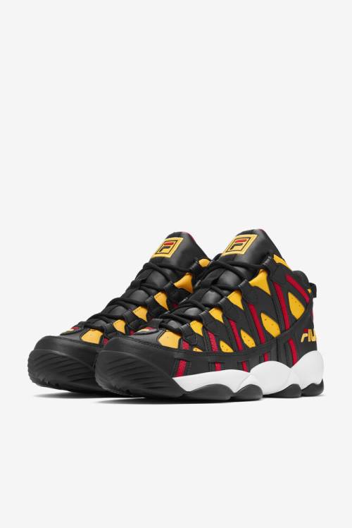 Lemon / Black / Red Men's Fila Stackhouse Spaghetti Sneakers | Fila615PX