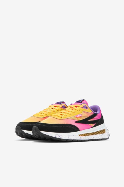 Lemon / Pink / Black Women's Fila Renno Sneakers | Fila956NR