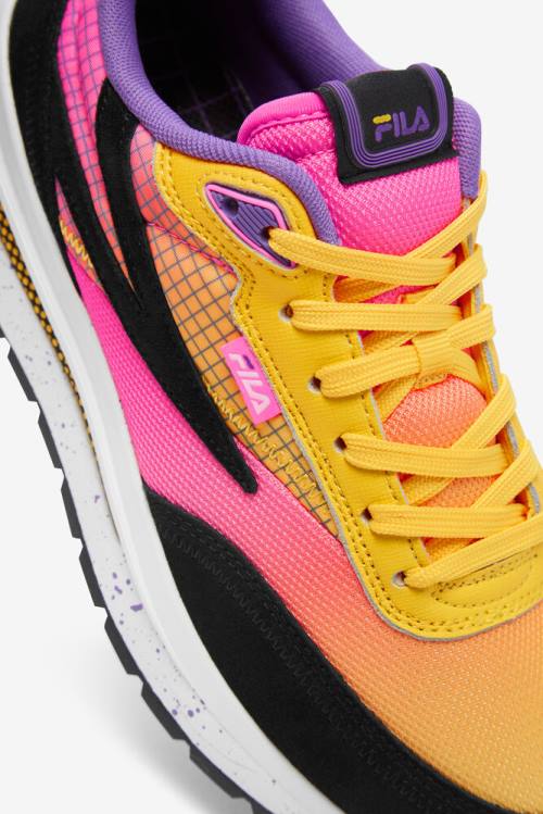 Lemon / Pink / Black Women's Fila Renno Sneakers | Fila956NR